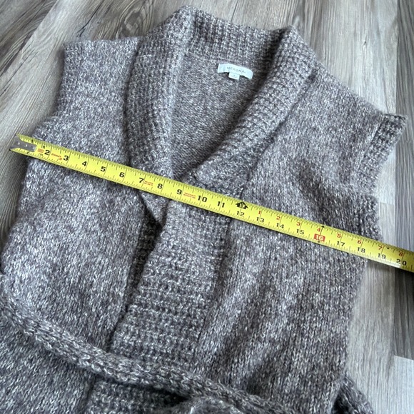 Y2K Merona Sleeveless Wrap Tie Knit Tunic Sweater Cardigan Brown Sz M Wool Blend - Picture 6 of 6